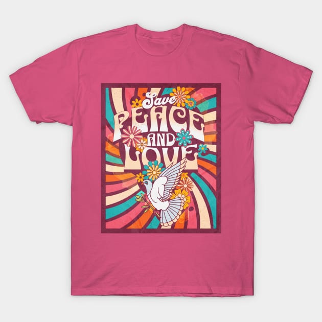 Peace and Love - Hippie T-Shirt by Oldetimemercan